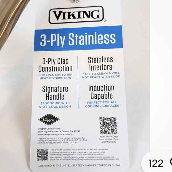 NWT VIKING 8 Inch Stainless Steel Omelette Fry Pan with Copper Handle - Picture 6 of 6